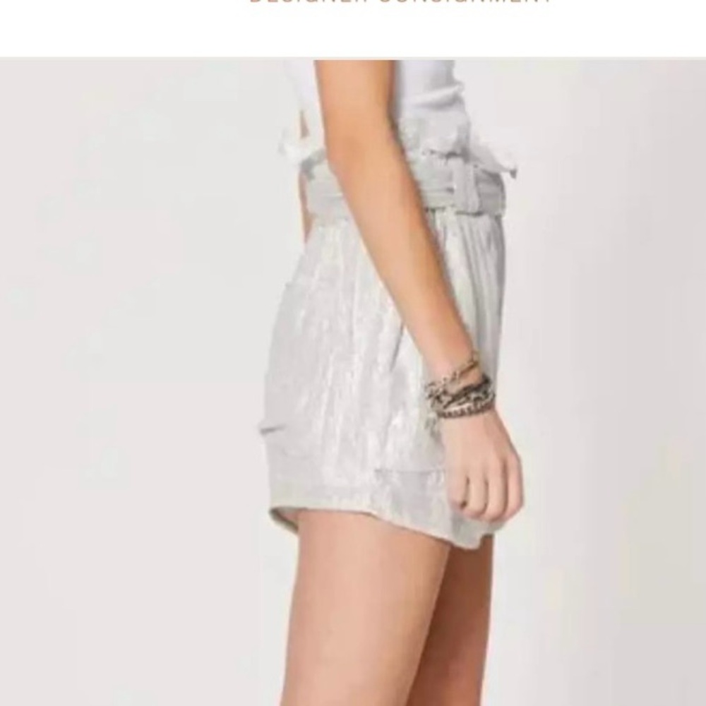 IRO stuning Silver High Waist Women's Shorts. New. Size Euro 36.